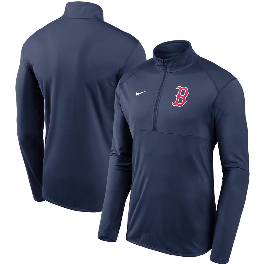 Boston Red Sox Nike Team Logo Element Performance Half-Zip Pullover Jacket - Navy