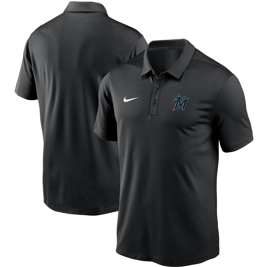 Miami Marlins Nike Team Logo Franchise Performance Polo - Black