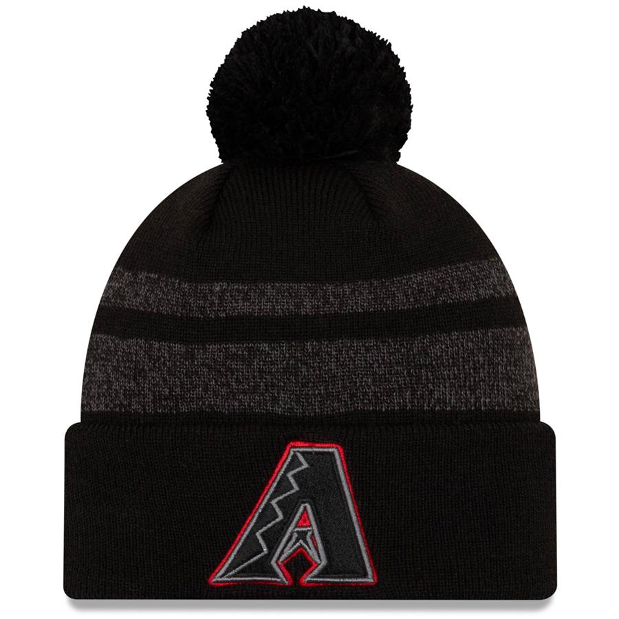 Arizona Diamondbacks New Era Dispatch Cuffed Knit Hat With Pom - Black