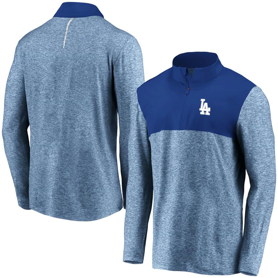 Los Angeles Dodgers Fanatics Branded Iconic Marble Clutch Half-Zip Jacket - Royal
