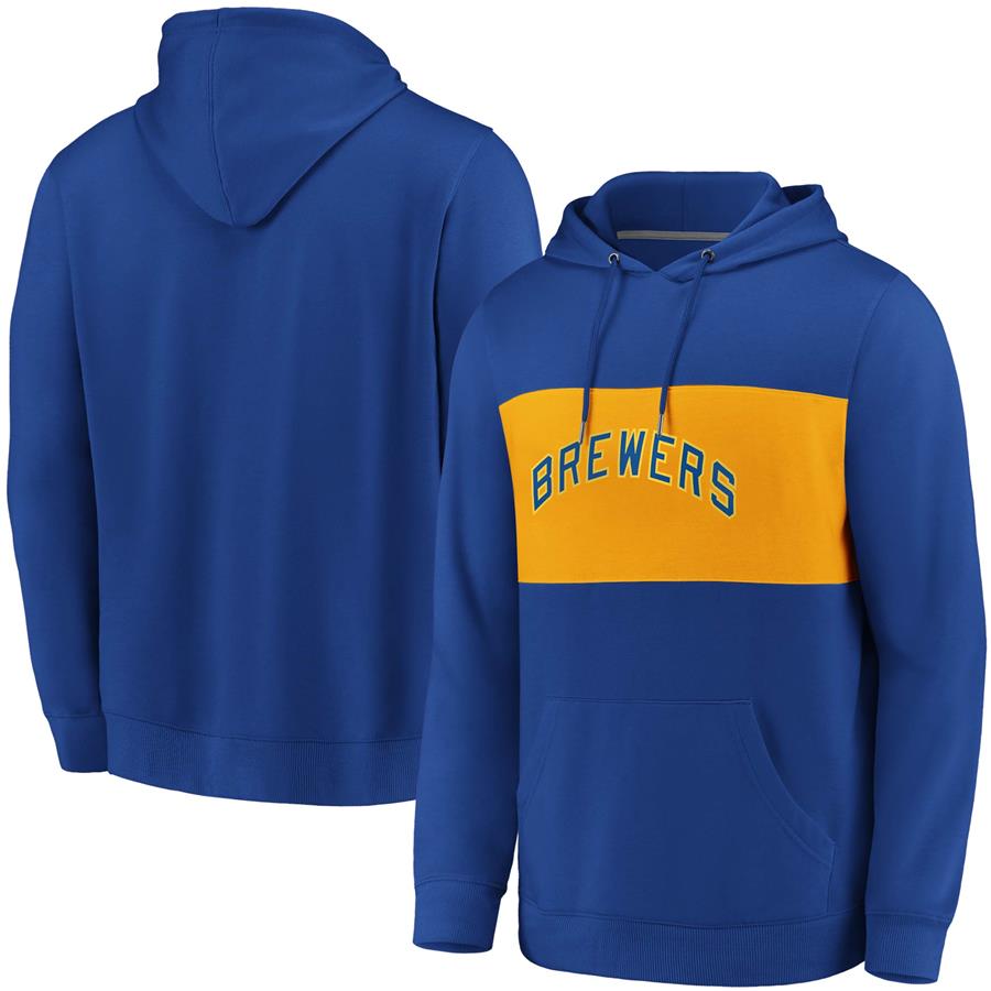 Milwaukee Brewers Fanatics Branded True Classics Faux Cashmere Pullover Hoodie - Royal