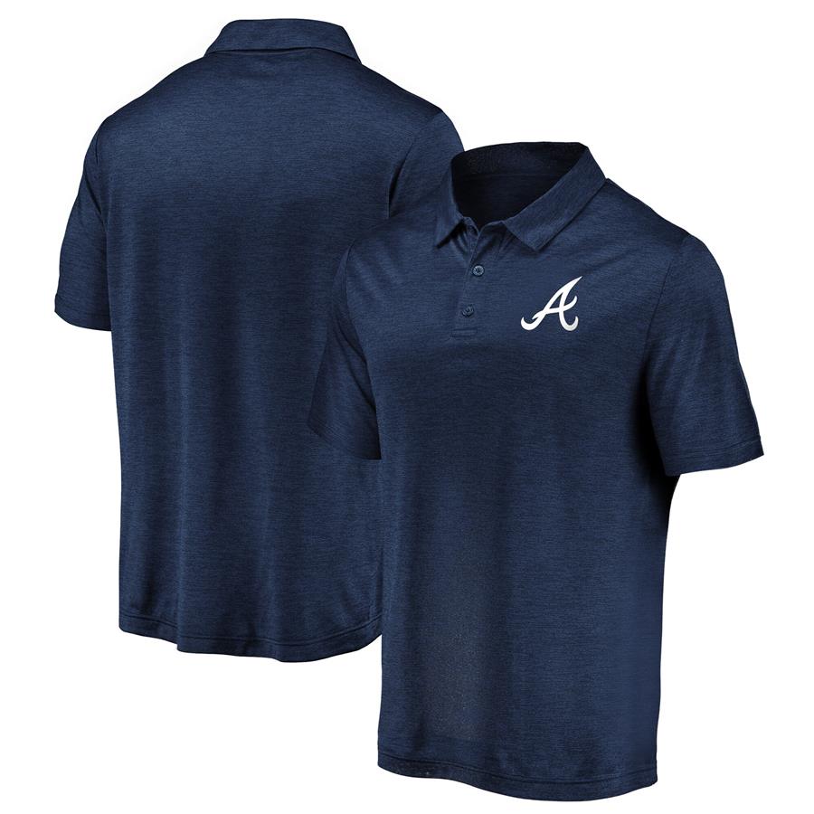 Atlanta Braves Fanatics Branded Iconic Striated Primary Logo Polo - Navy