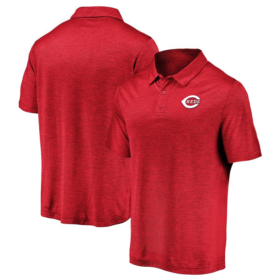 Cincinnati Reds Fanatics Branded Iconic Striated Primary Logo Polo - Red