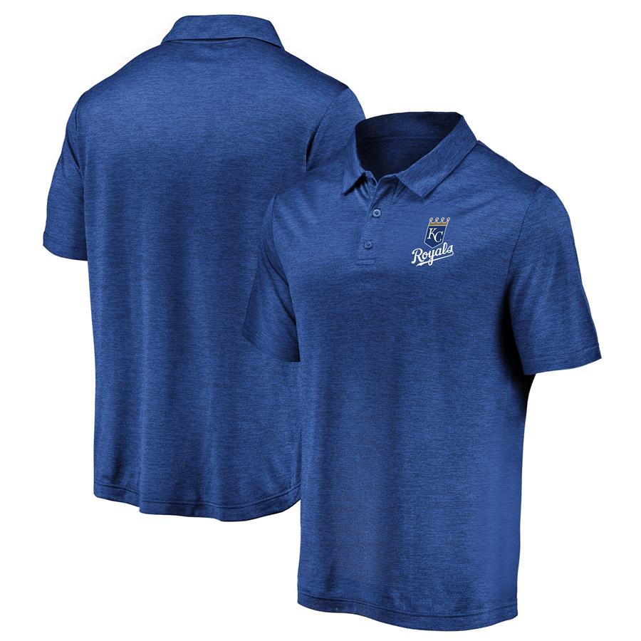 Kansas City Royals Fanatics Branded Iconic Striated Primary Logo Polo - Heathered Royal