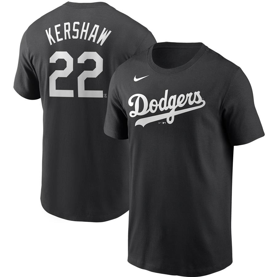 Clayton Kershaw Los Angeles Dodgers Nike Name & Number T-Shirt - Black