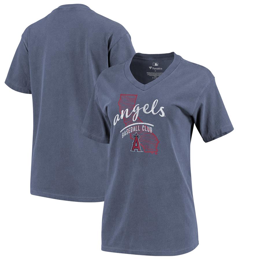 Los Angeles Angels Fanatics Branded In Partnership with Alta Gracia Women's Warp State V-Neck T-Shirt - Navy