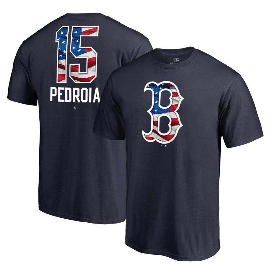 Dustin Pedroia Boston Red Sox Fanatics Branded Banner Wave Name & Number T-Shirt - Navy