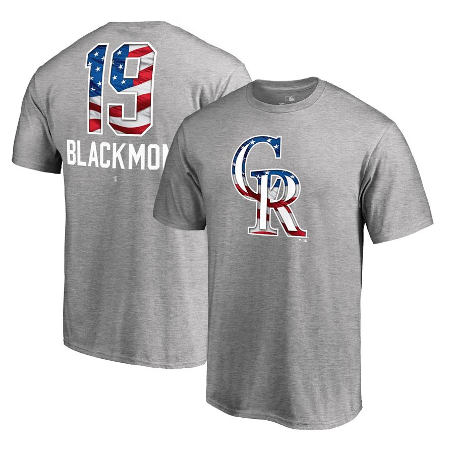 Charlie Blackmon Colorado Rockies Fanatics Branded Banner Wave Name & Number T-Shirt - Heathered Gray