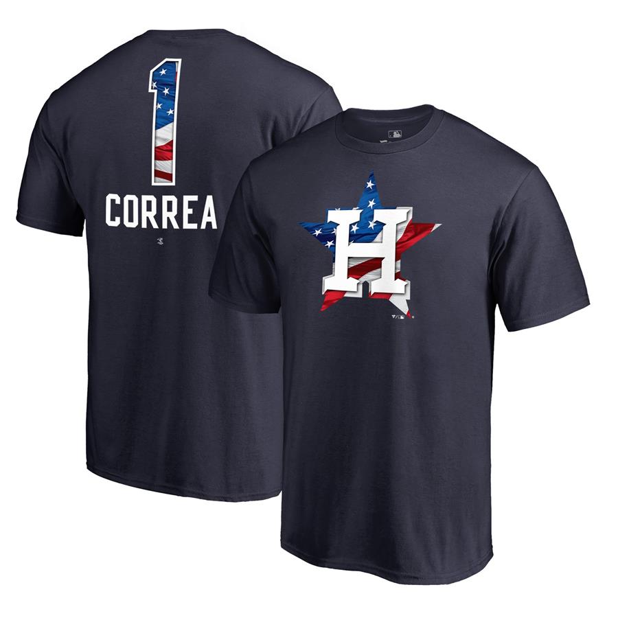 Carlos Correa Houston Astros Fanatics Branded Banner Wave Name & Number T-Shirt - Navy
