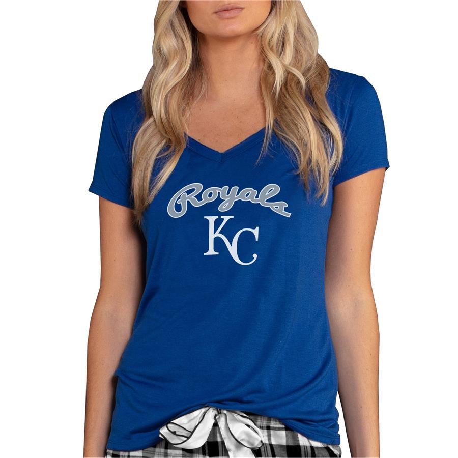 Kansas City Royals Concepts Sport Women's Marathon Knit V-Neck T-Shirt - Royal