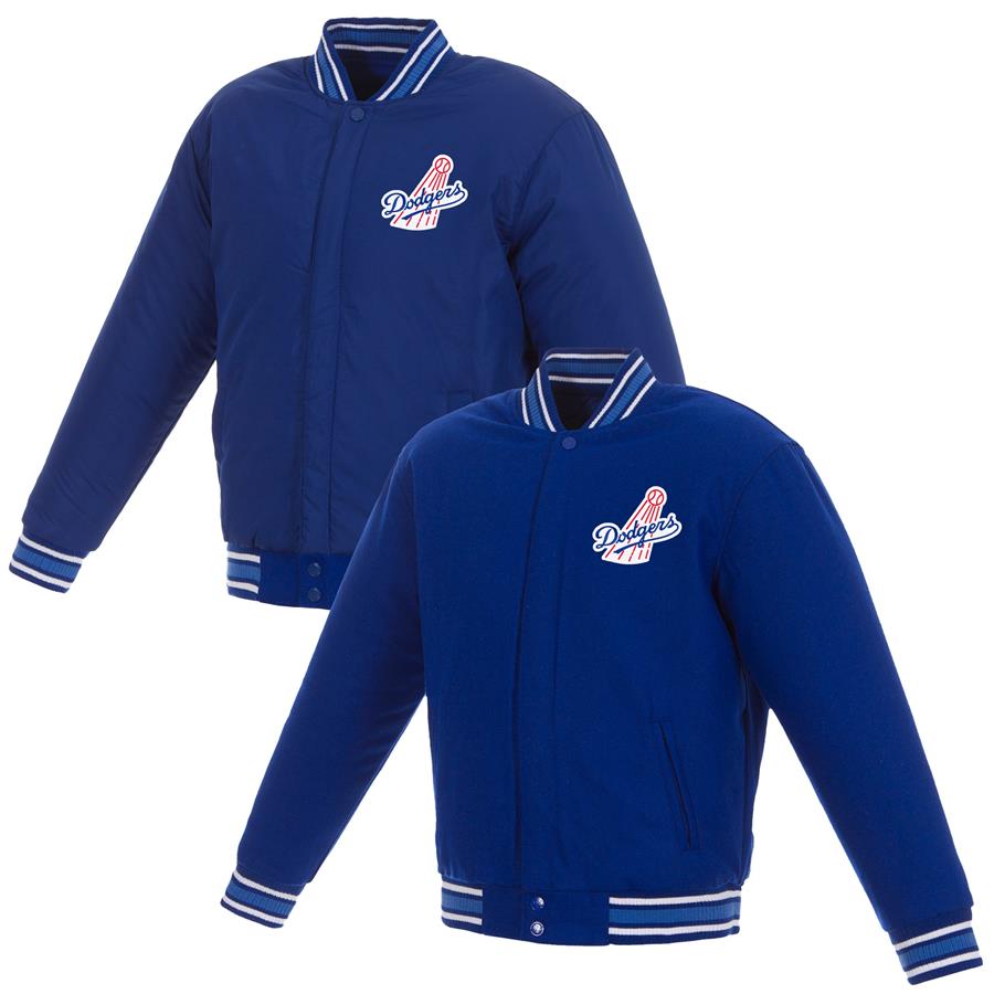 Los Angeles Dodgers JH Design Reversible Full-Snap Wool Jacket with Embroidered Logo - Royal