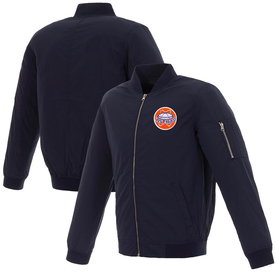 Бомбер Houston Astros JH Design Nylon with Embroidered Logo (тёмно-синий)