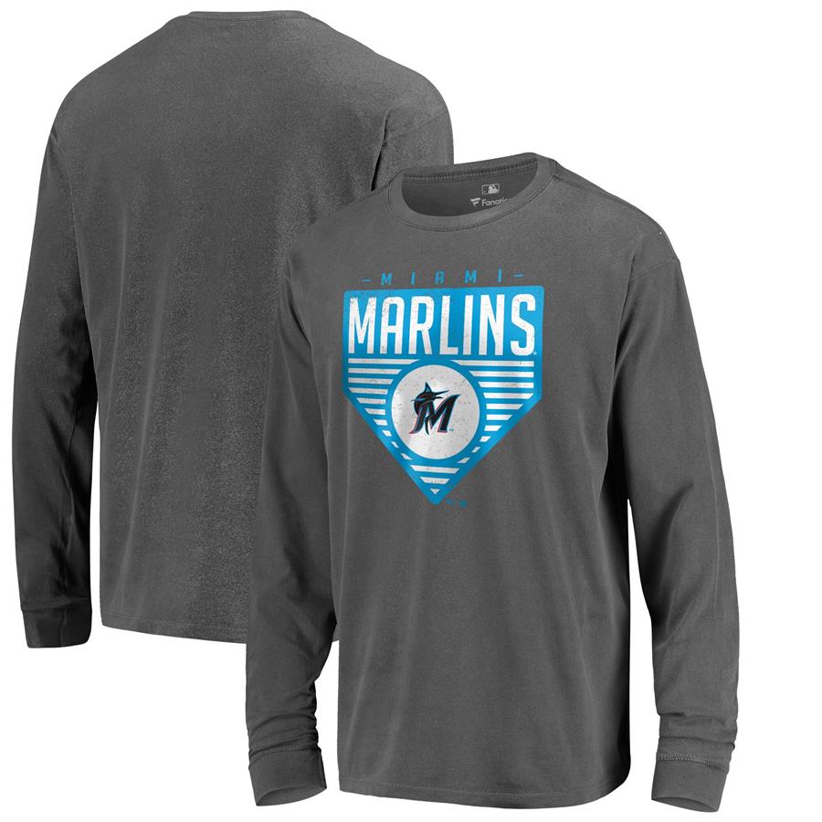 Miami Marlins Fanatics Branded In Partnership With Alta Gracia Double Circle Washed Long Sleeve T-Shirt - Black
