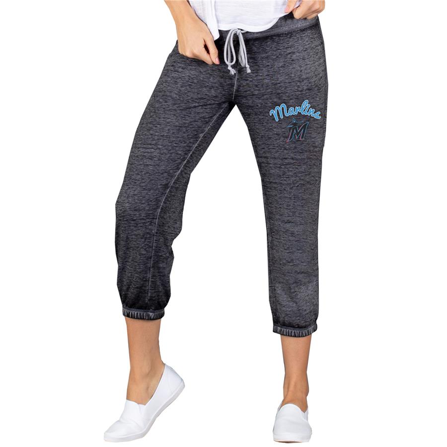 Miami Marlins Concepts Sport Women's NBO Knit Capri Pants - Charcoal