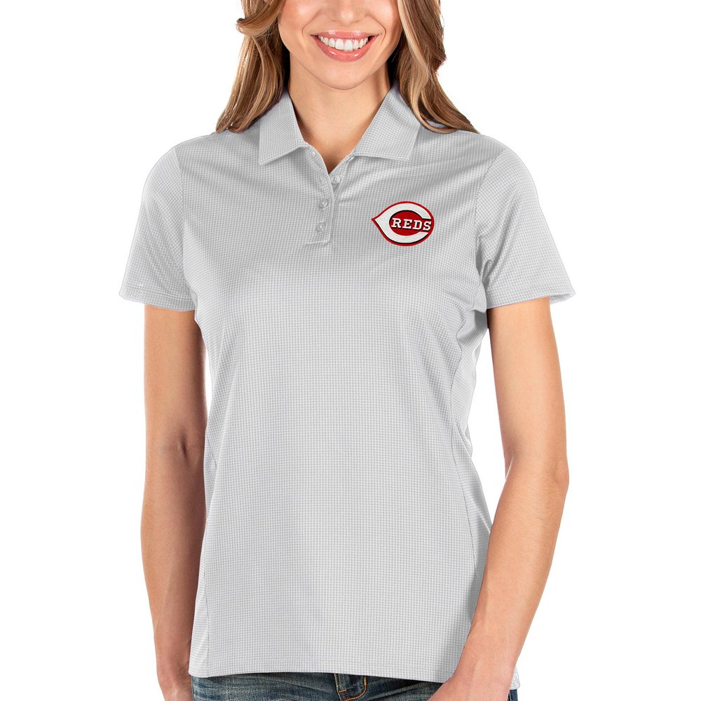 Cincinnati Reds Antigua Women's Balance Polo - White