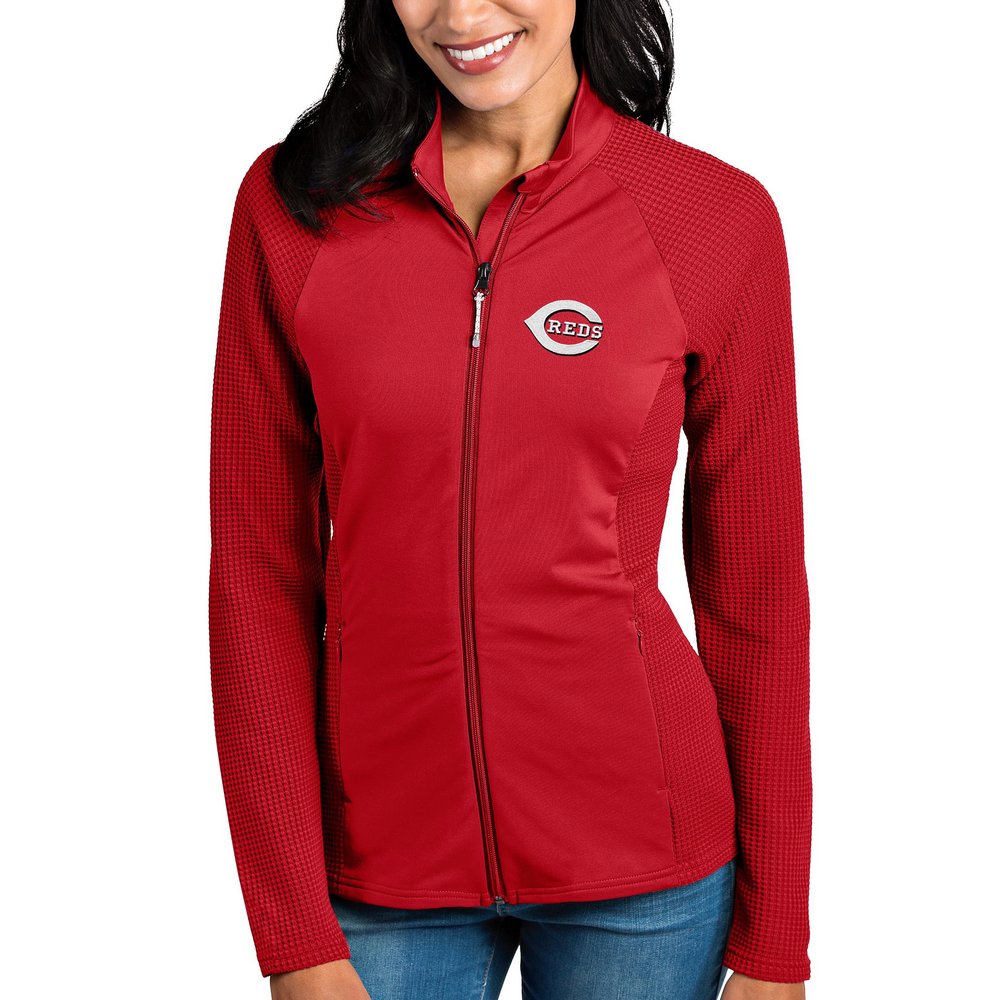 Cincinnati Reds Antigua Women's Sonar Full-Zip Jacket - Red