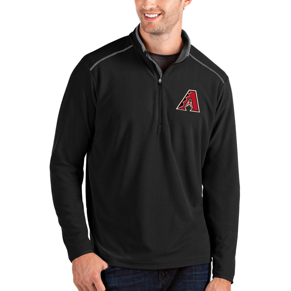 Arizona Diamondbacks Antigua Glacier Quarter-Zip Pullover Jacket - Black