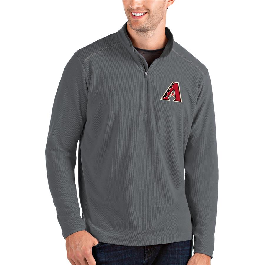 Arizona Diamondbacks Antigua Glacier Quarter-Zip Pullover Jacket - Gray