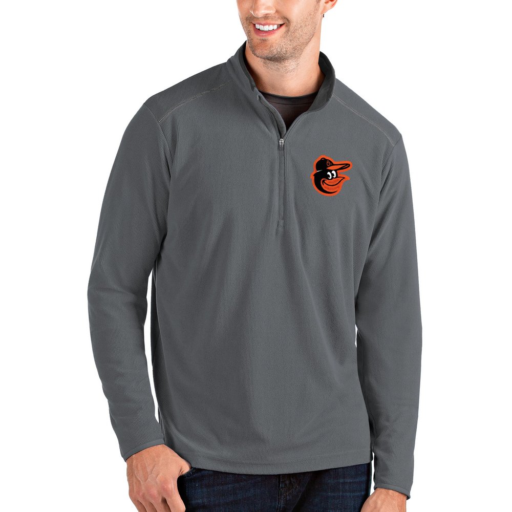 Baltimore Orioles Antigua Glacier Quarter-Zip Pullover Jacket - Gray