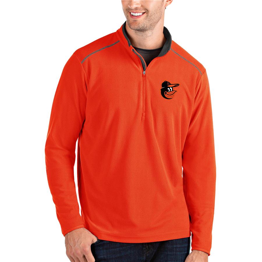 Baltimore Orioles Antigua Glacier Quarter-Zip Pullover Jacket - Orange