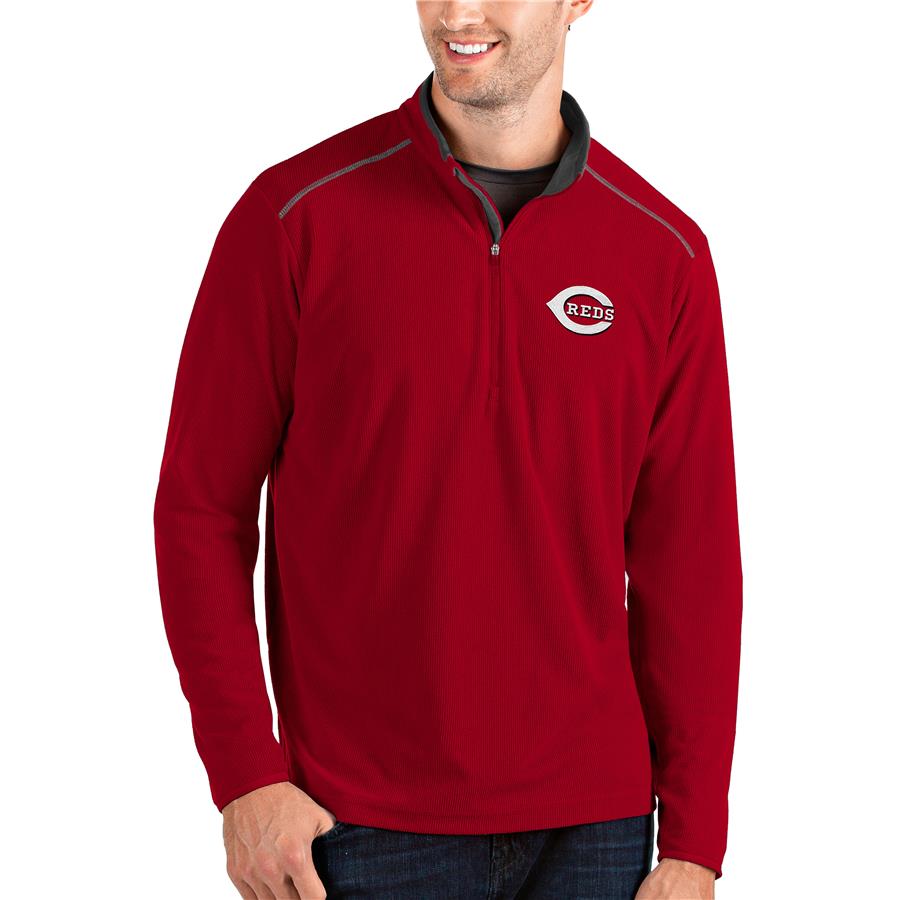 Cincinnati Reds Antigua Glacier Quarter-Zip Pullover Jacket - Red