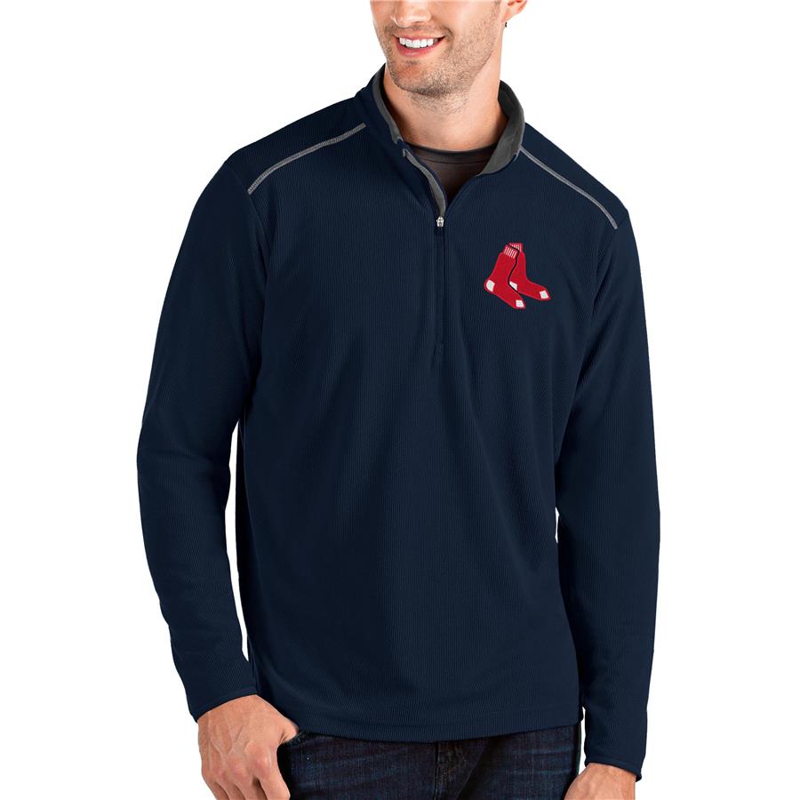 Boston Red Sox Antigua Glacier Quarter-Zip Pullover Jacket - Navy
