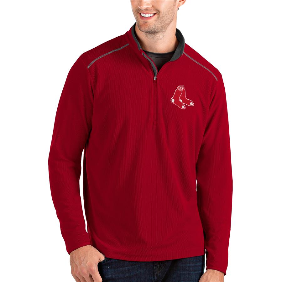 Boston Red Sox Antigua Glacier Quarter-Zip Pullover Jacket - Red