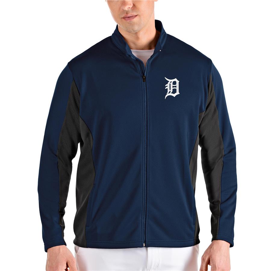 Detroit Tigers Antigua Passage Full-Zip Jacket - Navy
