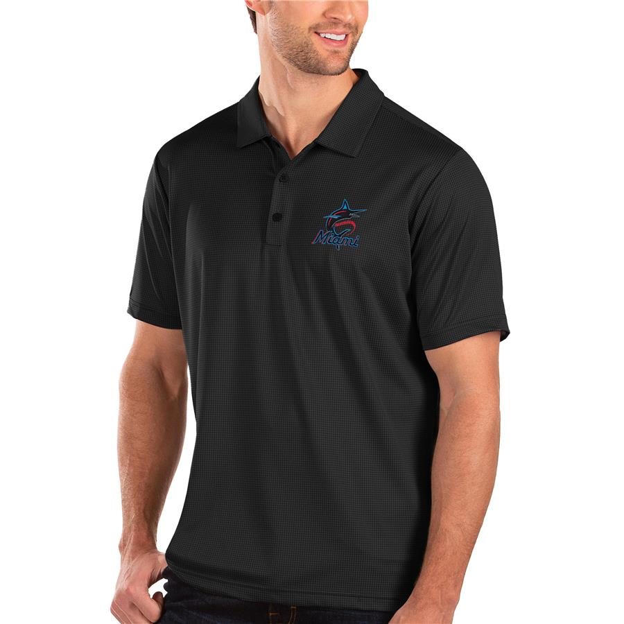 Miami Marlins Antigua Balance Polo - Black