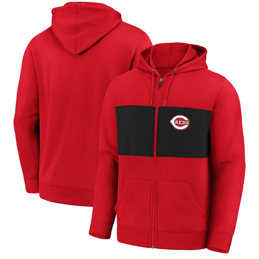 Cincinnati Reds Fanatics Branded Team Twill Full-Zip Hoodie Jacket - Red