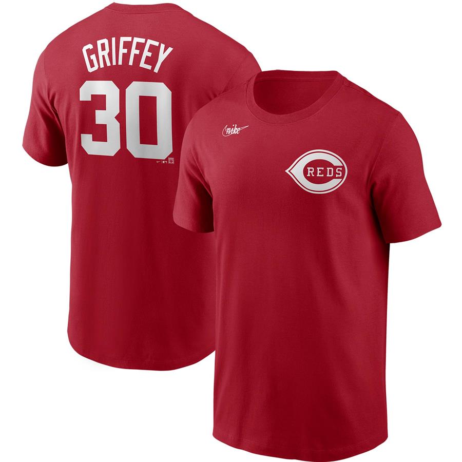 Ken Griffey Jr. Cincinnati Reds Nike Cooperstown Collection Name & Number T-Shirt - Red