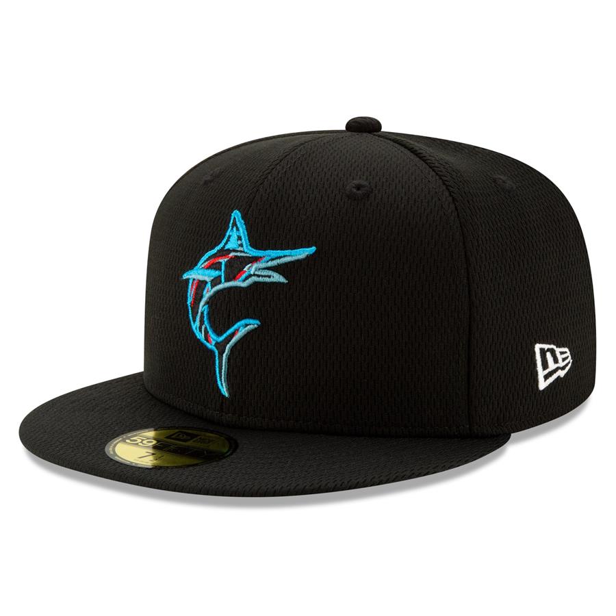 Miami Marlins New Era 2021 Batting Practice 59FIFTY Fitted Hat - Black