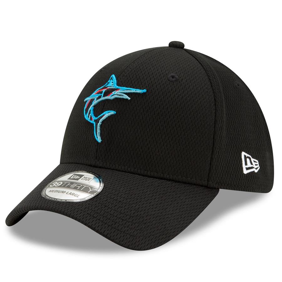 Miami Marlins New Era 2021 Batting Practice 39THIRTY Flex Hat - Black