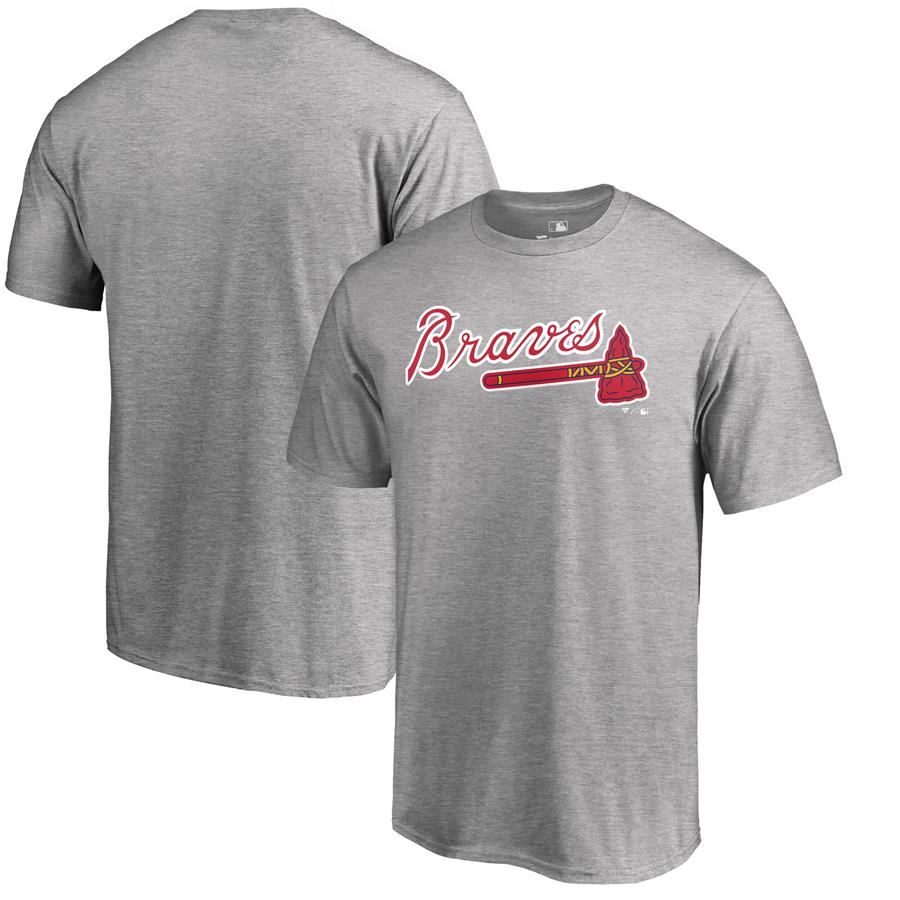 Atlanta Braves Fanatics Branded Team Wordmark T-Shirt - Heathered Gray