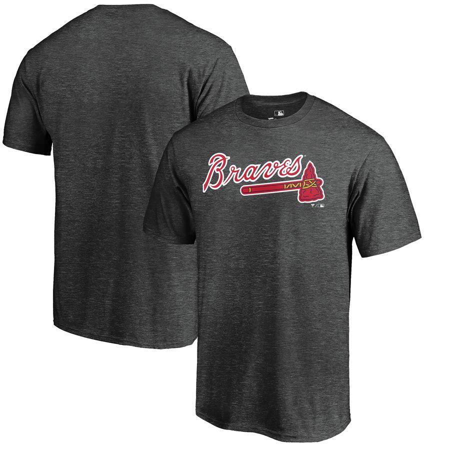 Atlanta Braves Fanatics Branded Team Wordmark T-Shirt - Heathered Charcoal