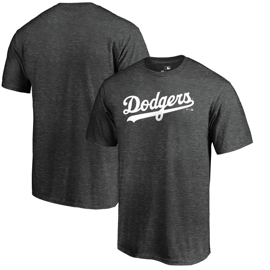 Los Angeles Dodgers Fanatics Branded Team Wordmark T-Shirt - Heathered Charcoal