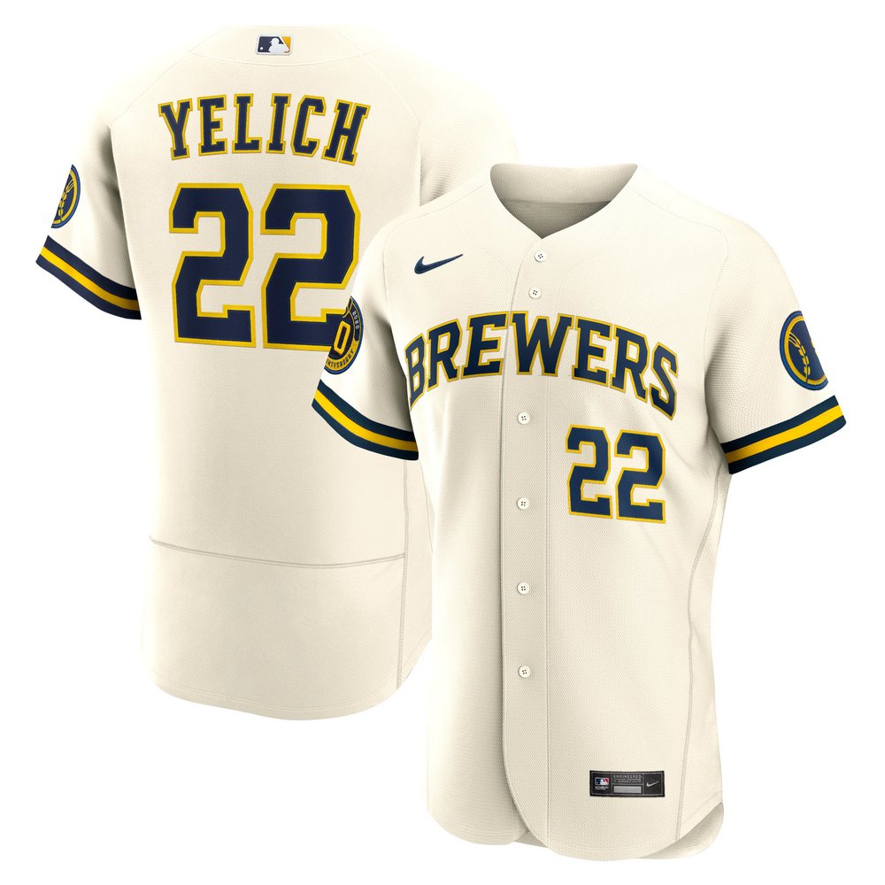Christian Yelich Milwaukee Brewers Nike Home Authentic Player Jersey - Cream