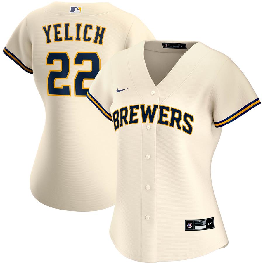 Christian Yelich Milwaukee Brewers Nike Women's Home Replica Player Jersey - Cream