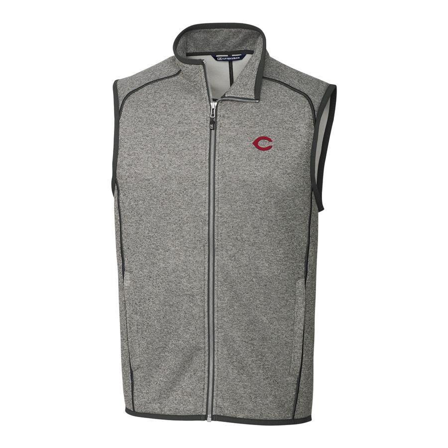 Cincinnati Reds Cutter & Buck Mainsail Full-Zip Vest - Gray