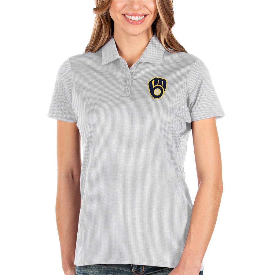 Milwaukee Brewers Antigua Women's Team Balance Polo - White