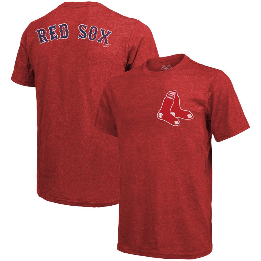 Boston Red Sox Majestic Threads Throwback Logo Tri-Blend T-Shirt - Red
