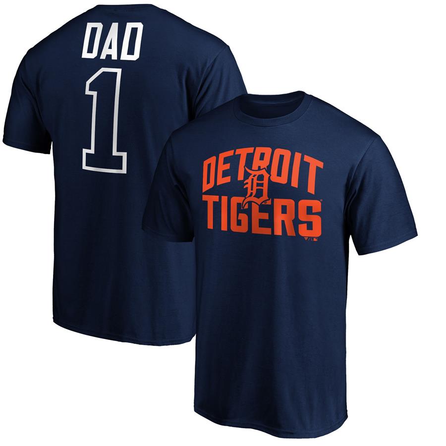 Detroit Tigers Fanatics Branded #1 Dad T-Shirt - Navy