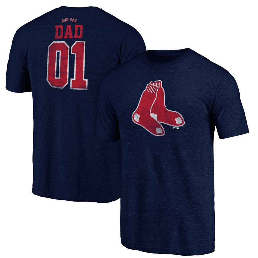 Boston Red Sox Fanatics Branded Greatest Dad Tri-Blend T-Shirt - Heathered Navy