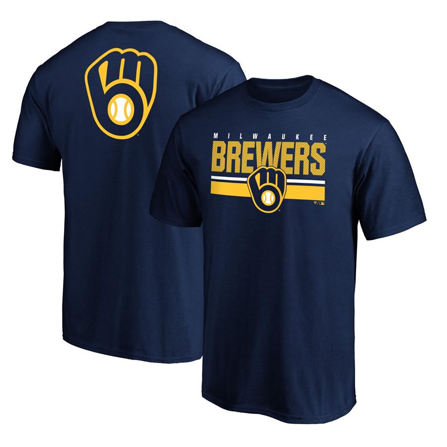 Milwaukee Brewers Fanatics Branded Team Logo End Game T-Shirt - Navy