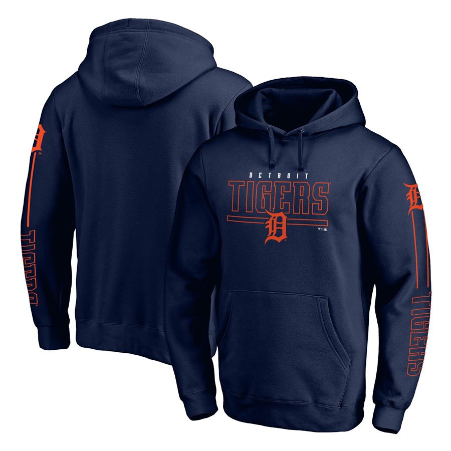 Detroit Tigers Fanatics Branded Team Front Line Pullover Hoodie - Navy