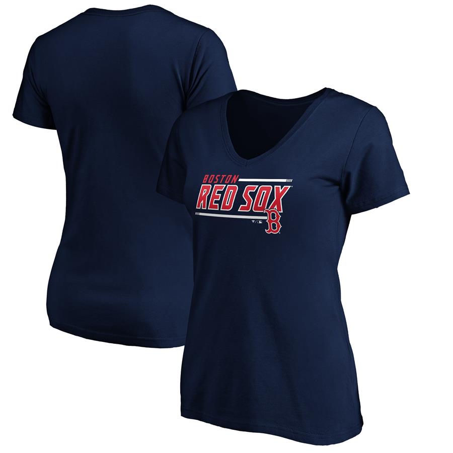 Boston Red Sox Fanatics Branded Women's Mascot In Bounds V-Neck T-Shirt - Navy