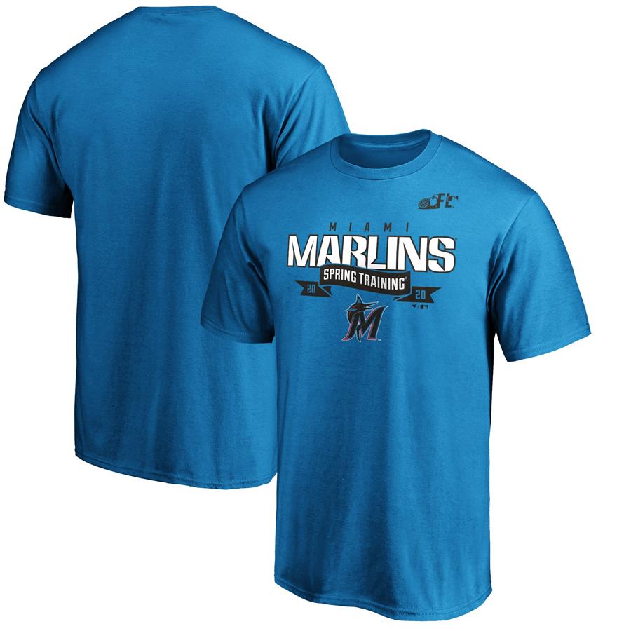Miami Marlins Fanatics Branded 2020 Spring Training Line Drive T-Shirt - Blue