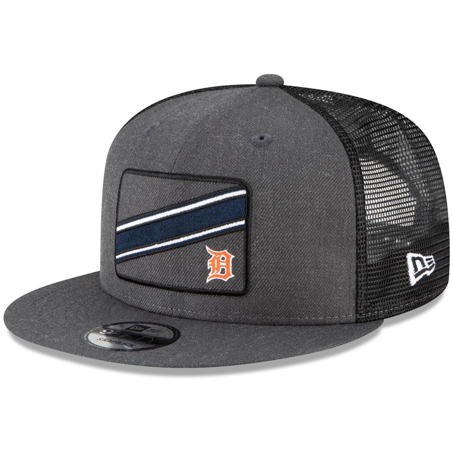 Detroit Tigers New Era Slant Trucker 9FIFTY Snapback Hat - Charcoal