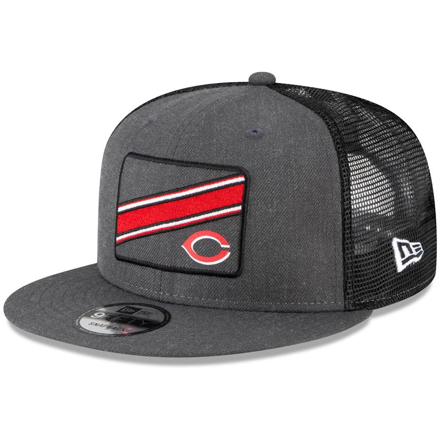 Cincinnati Reds New Era Slant Trucker 9FIFTY Snapback Hat - Charcoal
