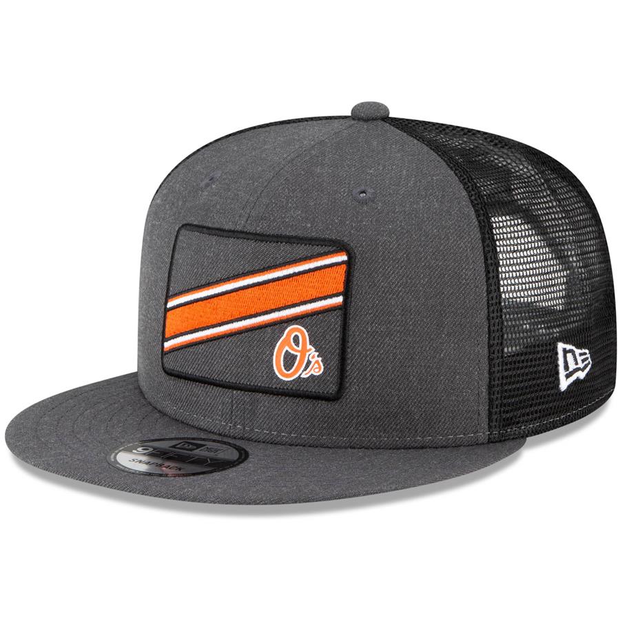 Baltimore Orioles New Era Slant Trucker 9FIFTY Snapback Hat - Charcoal